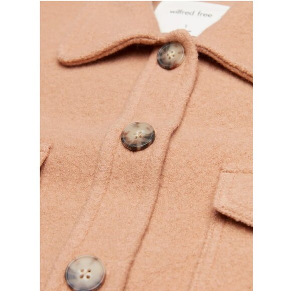 Aritzia Wilfred Free Autumn Shirt Jacket Womens Size XXL 2X Beige Tan 100% Wool - Picture 16 of 16